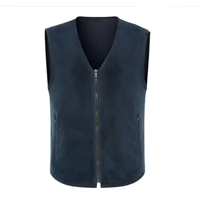 Navy Blue Fleece Vest Military Fan Style Winter Men - Image 4