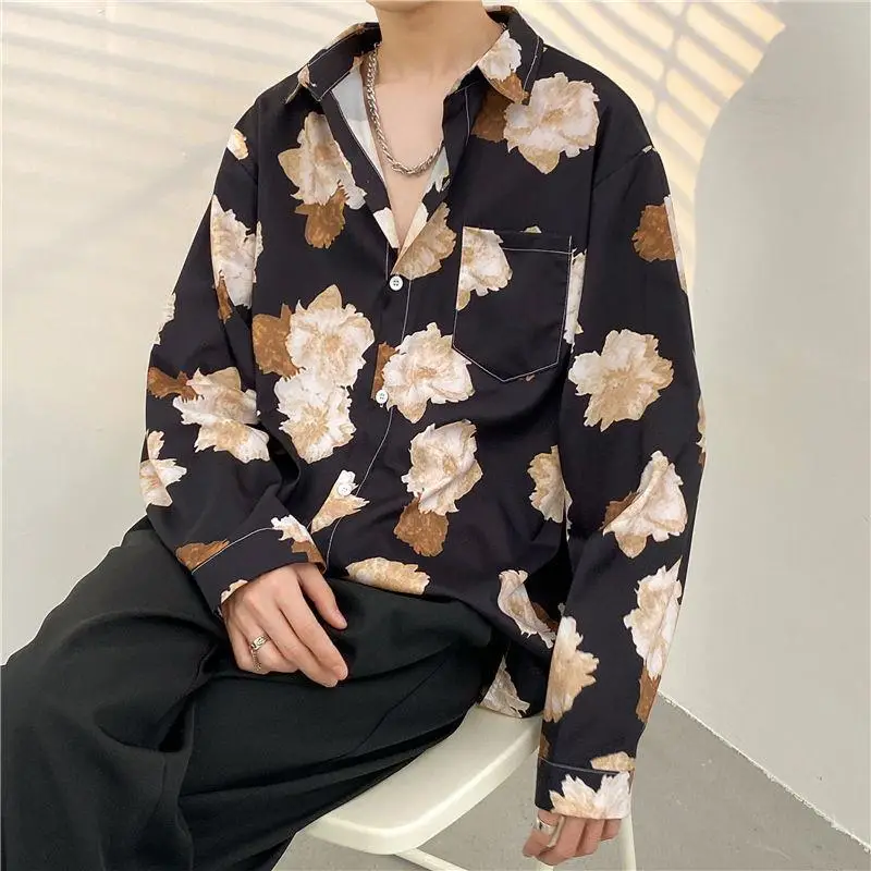 Men's Floral Oversize Shirt Spring Autumn 2022 - Image 3