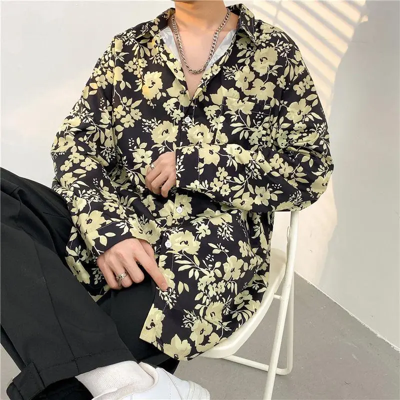 Men's Floral Oversize Shirt Spring Autumn 2022 - Image 4