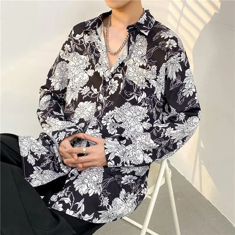 Men's Floral Oversize Shirt Spring Autumn 2022 - Image 5