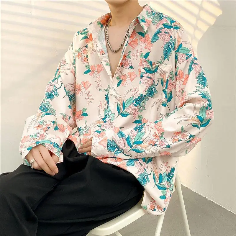 Men's Floral Oversize Shirt Spring Autumn 2022 - Image 9