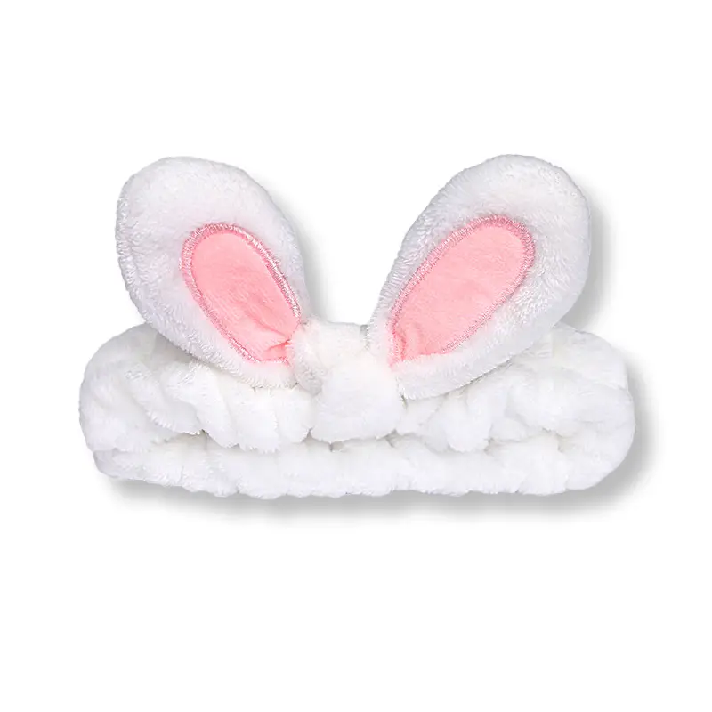 Women's Rabbit Ear Wash Hair Belt Headband with Pink Inlays - Image 11