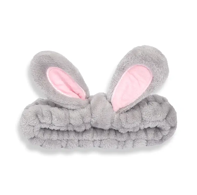 Women's Rabbit Ear Wash Hair Belt Headband with Pink Inlays — feature 13