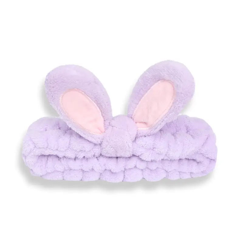 Women's Rabbit Ear Wash Hair Belt Headband with Pink Inlays - Image 6