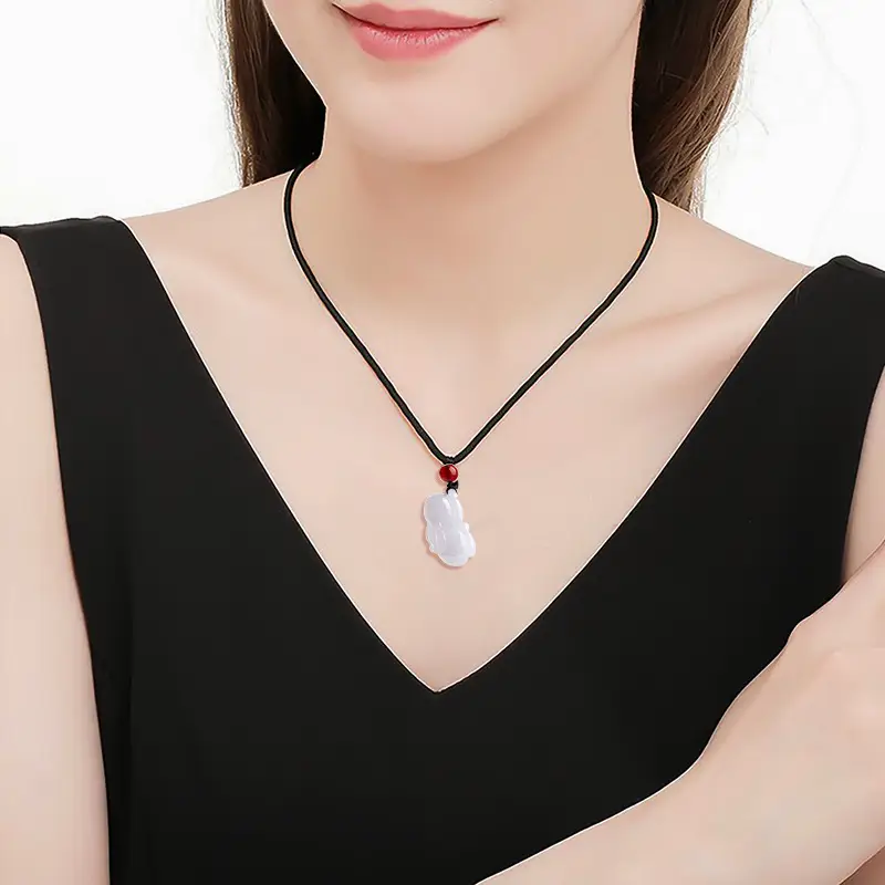 Natural Burmese Jade Rabbit Pendant for Men Women - Image 4