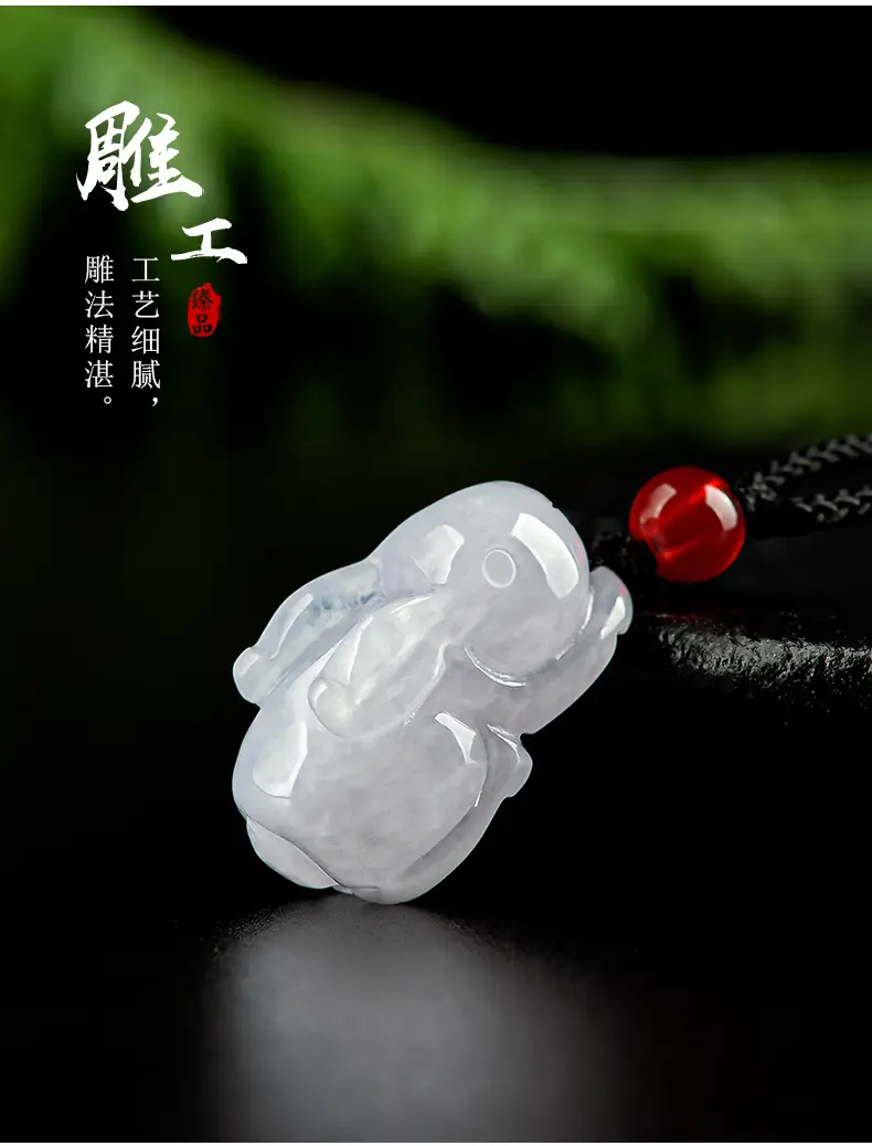 Natural Burmese Jade Rabbit Pendant for Men Women — feature 6