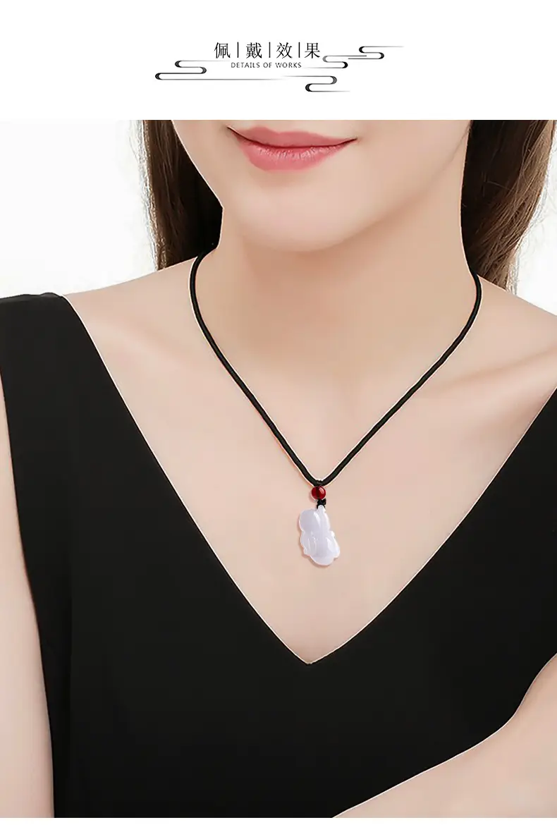 Natural Burmese Jade Rabbit Pendant for Men Women — feature 9