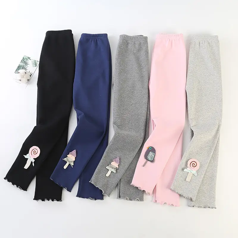 Girls Warm Cropped Trousers Spring Autumn Fleece Lined - Image 8