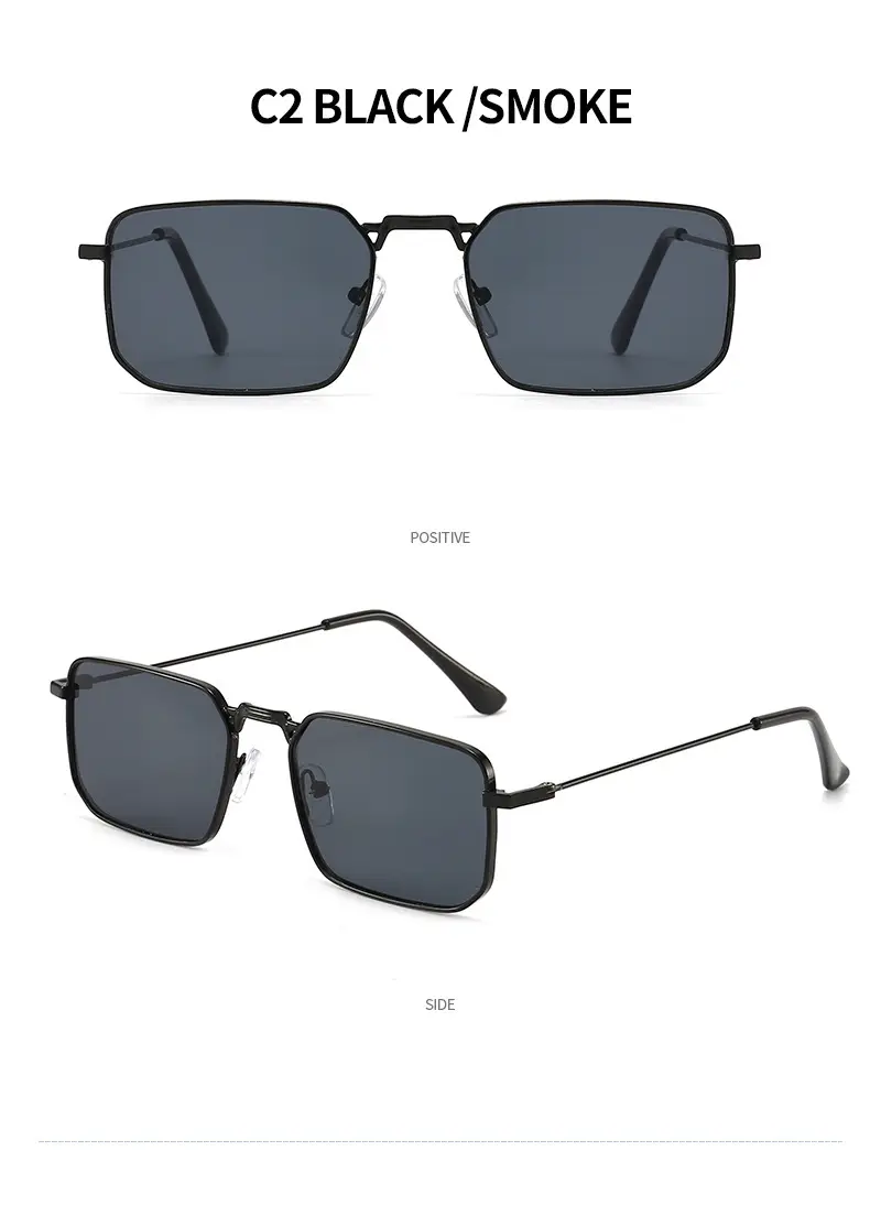 European American Metal Sunglasses Square Frame Women Men β feature 11