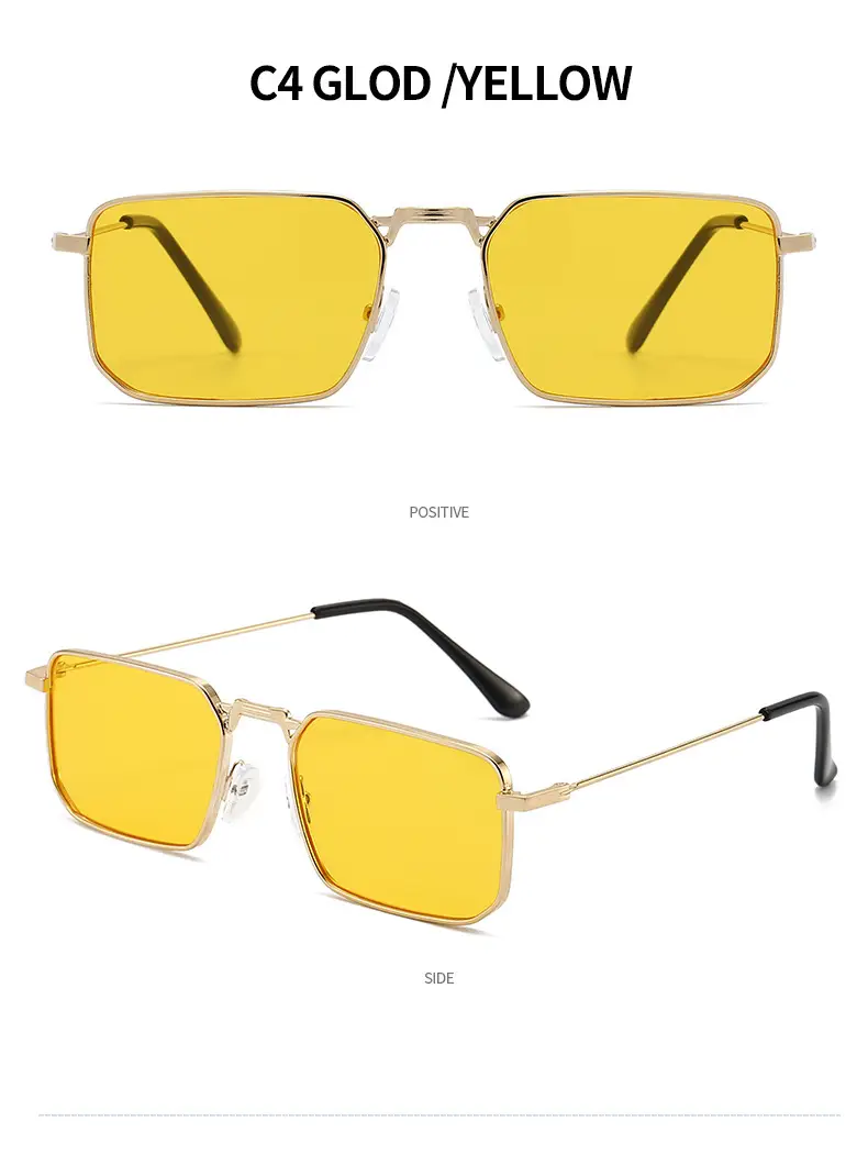 European American Metal Sunglasses Square Frame Women Men β feature 13
