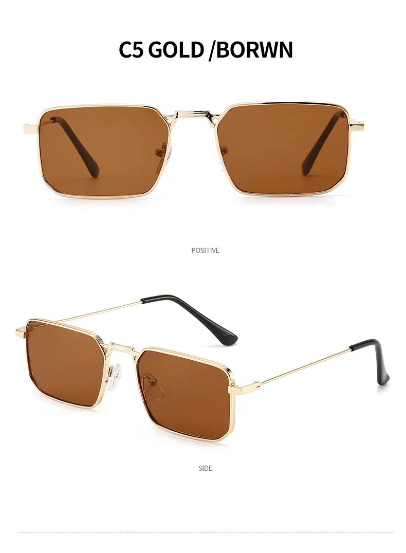 European American Metal Sunglasses Square Frame Women Men β feature 14