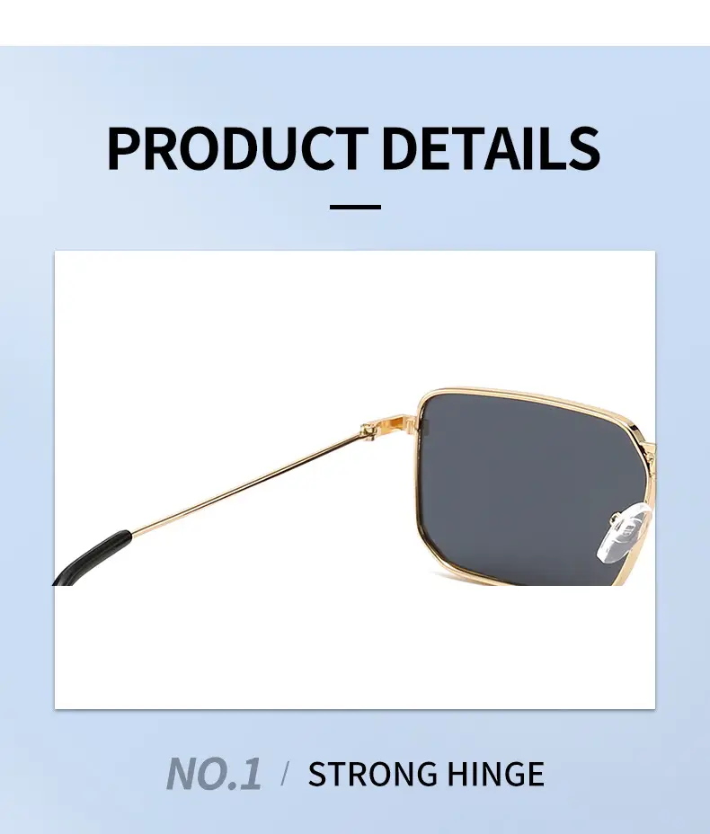 European American Metal Sunglasses Square Frame Women Men β feature 15