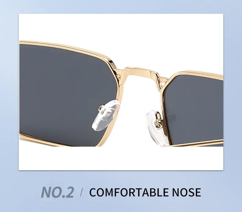 European American Metal Sunglasses Square Frame Women Men β feature 16