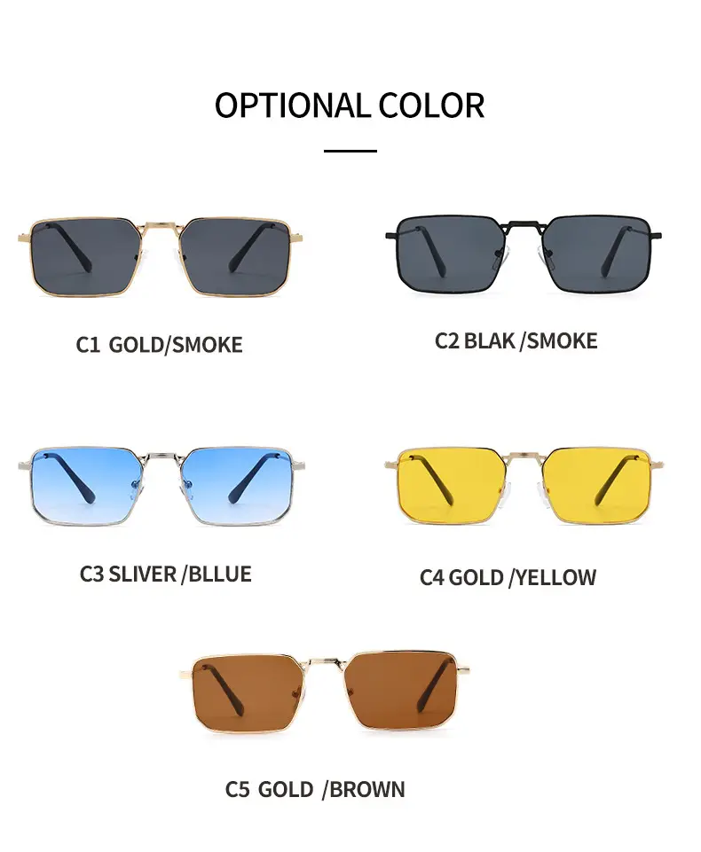 European American Metal Sunglasses Square Frame Women Men β feature 8