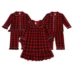 Red Long Sleeve Pajama Set for Girls Christmas Wear — feature 1