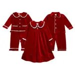 Red Long Sleeve Pajama Set for Girls Christmas Wear — feature 2