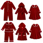 Red Long Sleeve Pajama Set for Girls Christmas Wear — feature 3