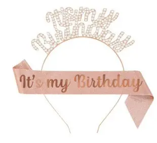 Roses Gold Rhinestone Digital Crown Hairband for Birthday Party — feature 25