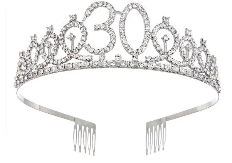 Roses Gold Rhinestone Digital Crown Hairband for Birthday Party — feature 65