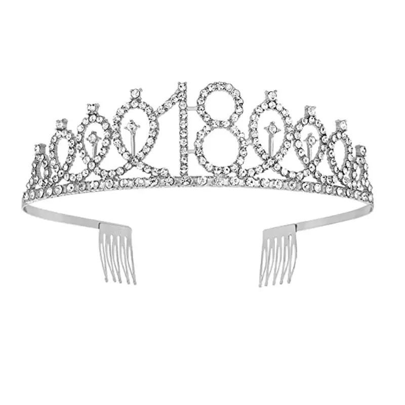Roses Gold Rhinestone Digital Crown Hairband for Birthday Party - Image 17