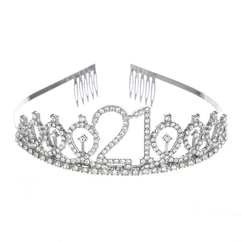 Roses Gold Rhinestone Digital Crown Hairband for Birthday Party - Image 20
