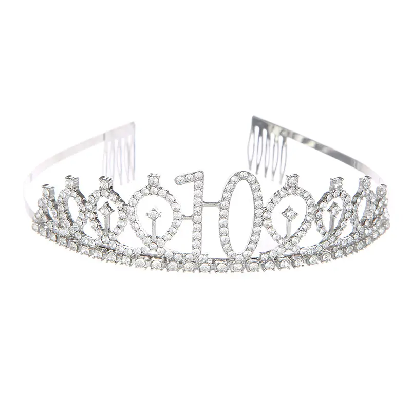 Roses Gold Rhinestone Digital Crown Hairband for Birthday Party - Image 28