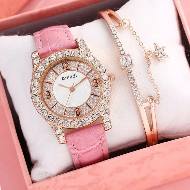 Women's Diamond Watch Set with Bracelet & Watch - Image 3