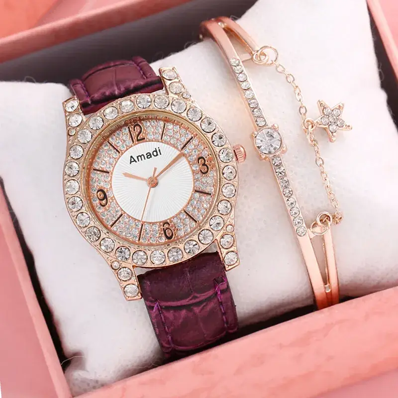 Women's Diamond Watch Set with Bracelet & Watch - Image 2
