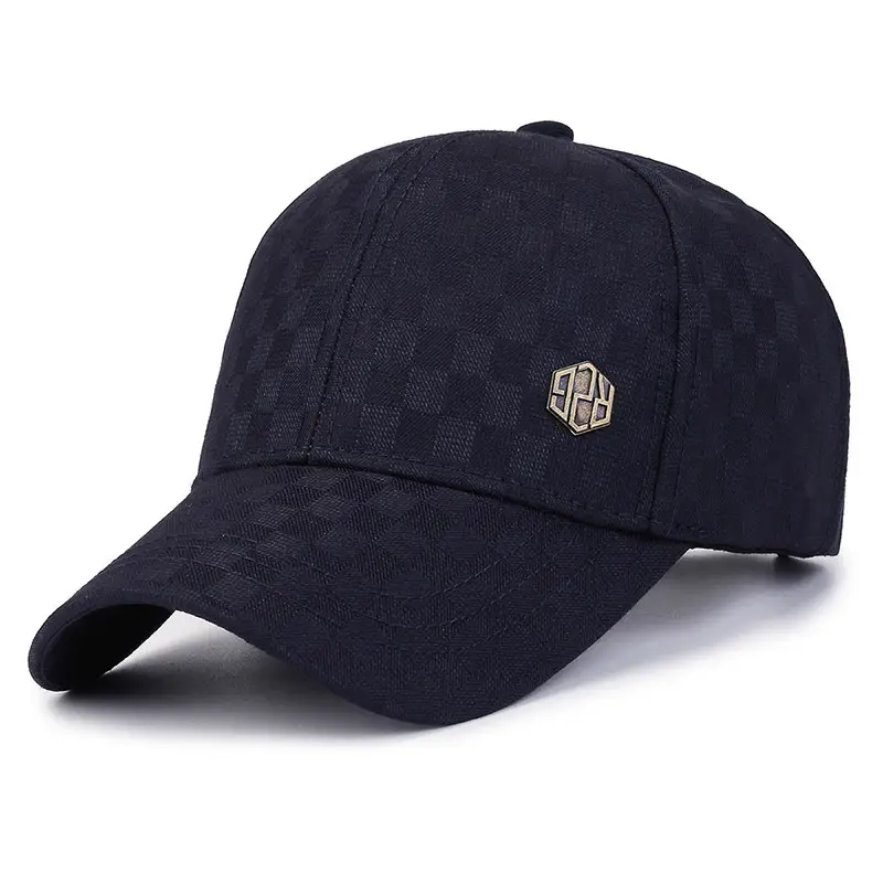 Navy Blue Fleece Cap with Logo for Men - Image 3
