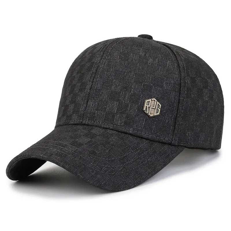 Navy Blue Fleece Cap with Logo for Men - Image 2