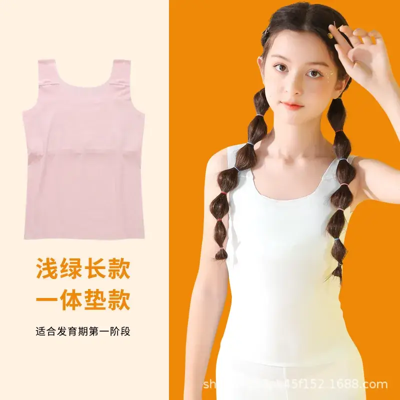 Girls Cotton Anti-Bump Vest White Sleeveless - Image 10