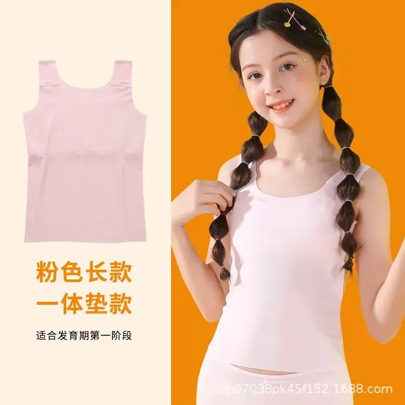 Girls Cotton Anti-Bump Vest White Sleeveless - Image 7
