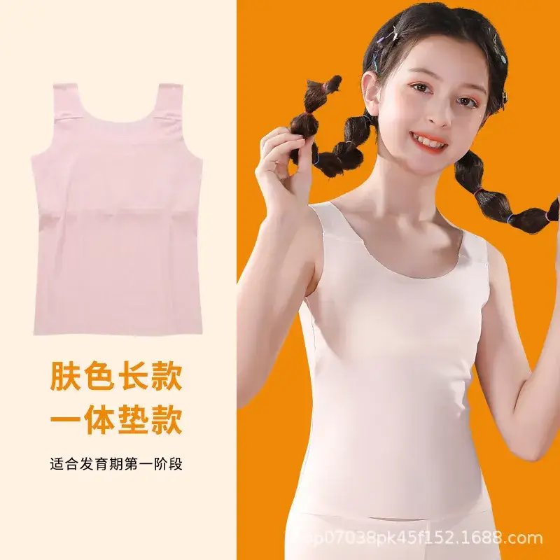 Girls Cotton Anti-Bump Vest White Sleeveless - Image 8