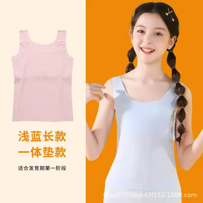 Girls Cotton Anti-Bump Vest White Sleeveless - Image 9