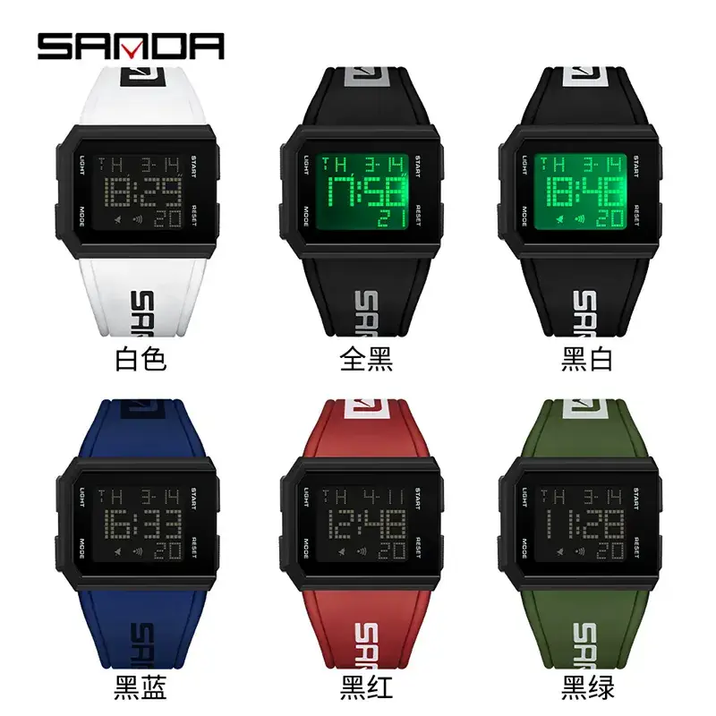Sanda Red LED Digital Watch for Men Women - Image 10