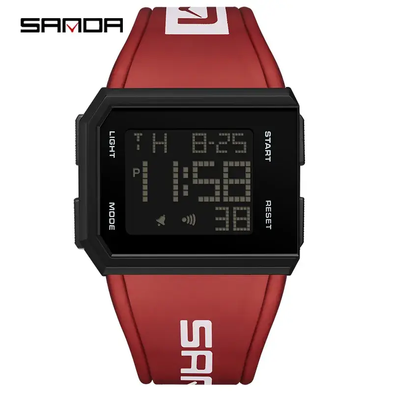Sanda Red LED Digital Watch for Men Women - Image 5