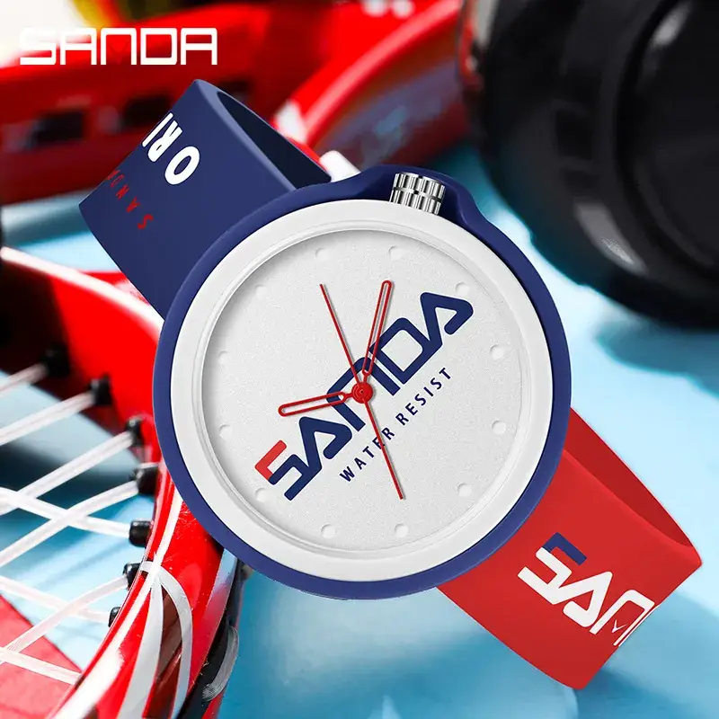 Sanda Water Resistant Silicone Watch for Men Women - Image 7
