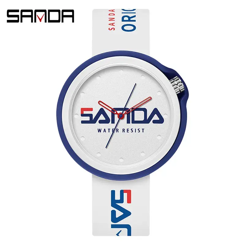 Sanda Water Resistant Silicone Watch for Men Women - Image 2