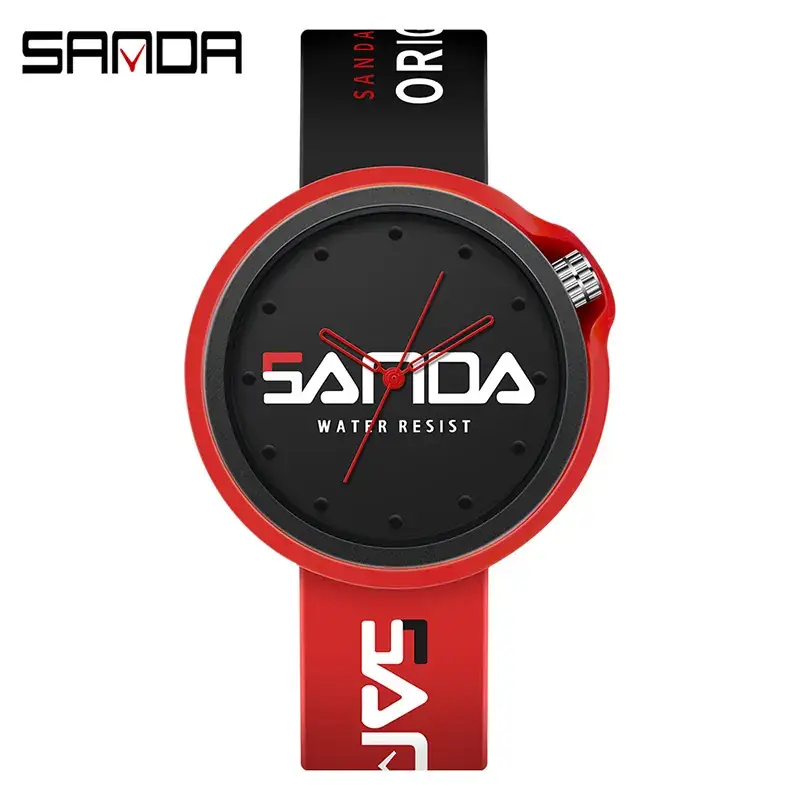 Sanda Water Resistant Silicone Watch for Men Women - Image 4