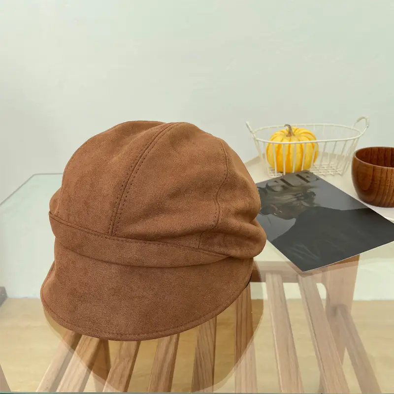 Japanese Style Big Head Beret for Women Suede Winter - Image 3