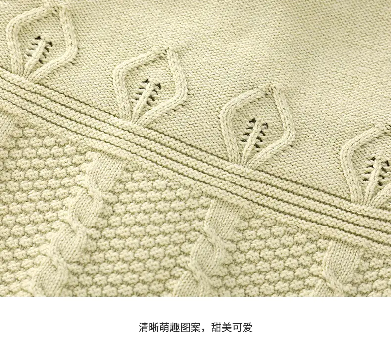 Baby Sweater Set Cream Green Round Neck Cardigan Coat — feature 12