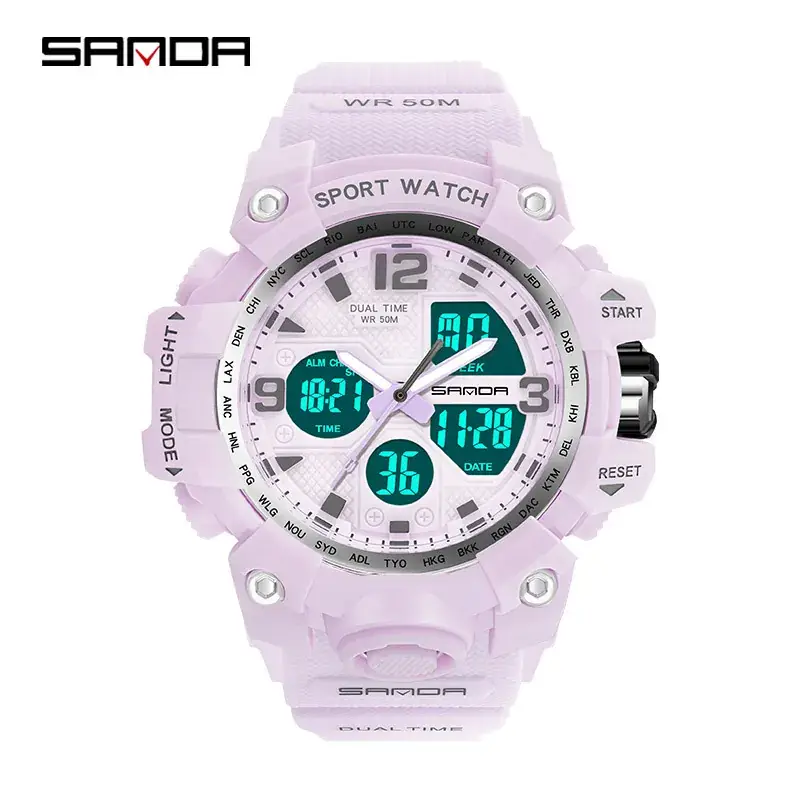Sanda Sport Watch Black Waterproof Digital Display - Image 82