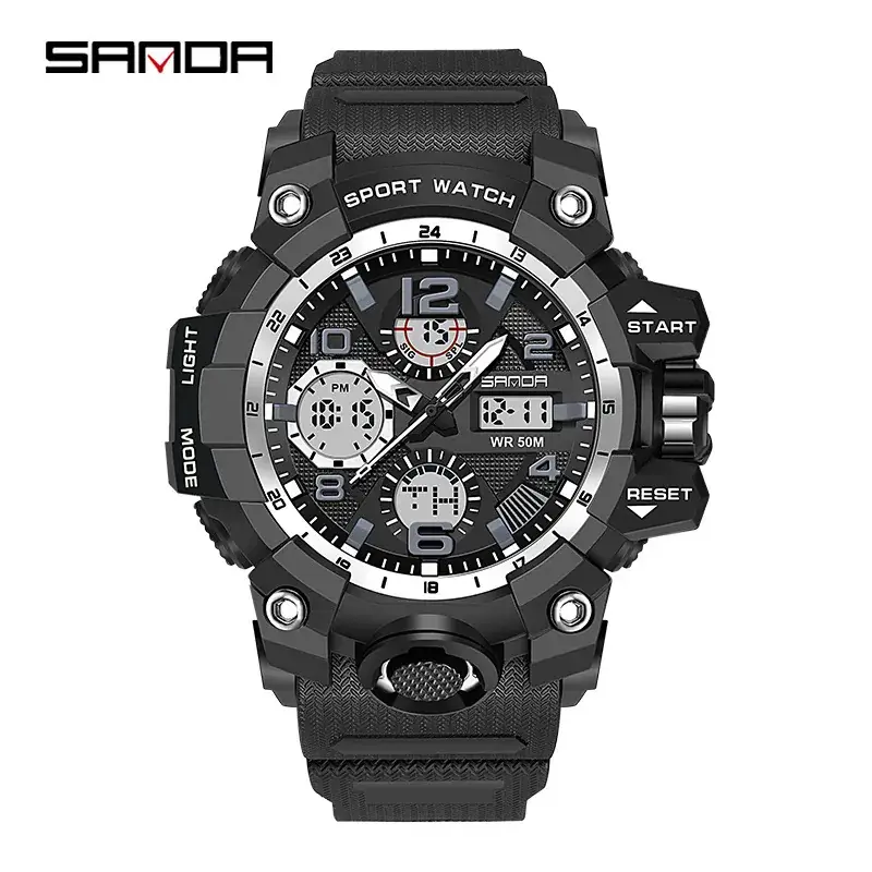 Sanda Sport Watch Black Waterproof Digital Display - Image 44