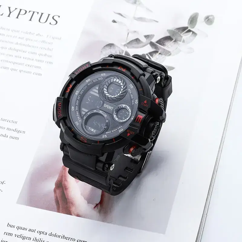 Men's RGB Digital Sport Watch Black with LED Display - Image 11