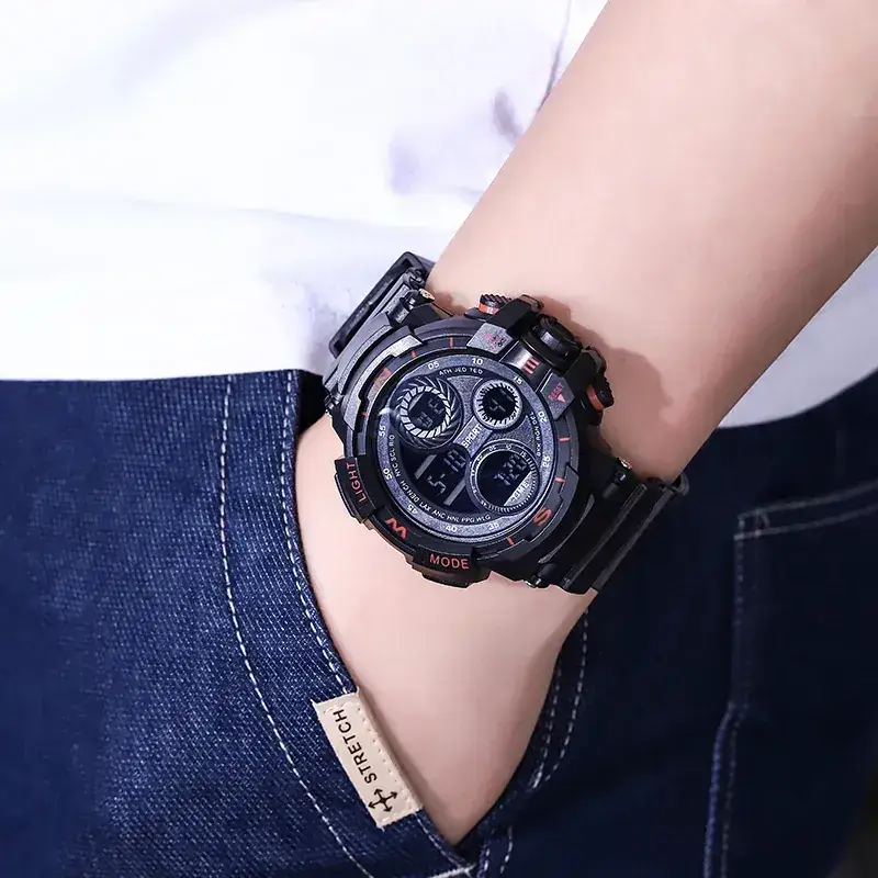 Men's RGB Digital Sport Watch Black with LED Display - Image 12