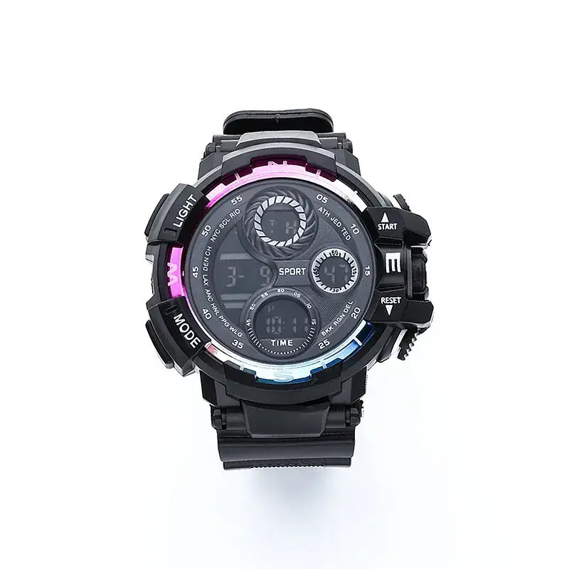 Men's RGB Digital Sport Watch Black with LED Display - Image 3