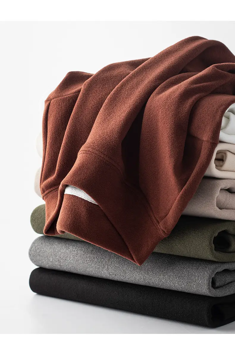 Men's Beige Velvet Long Sleeve T-Shirt — feature 10