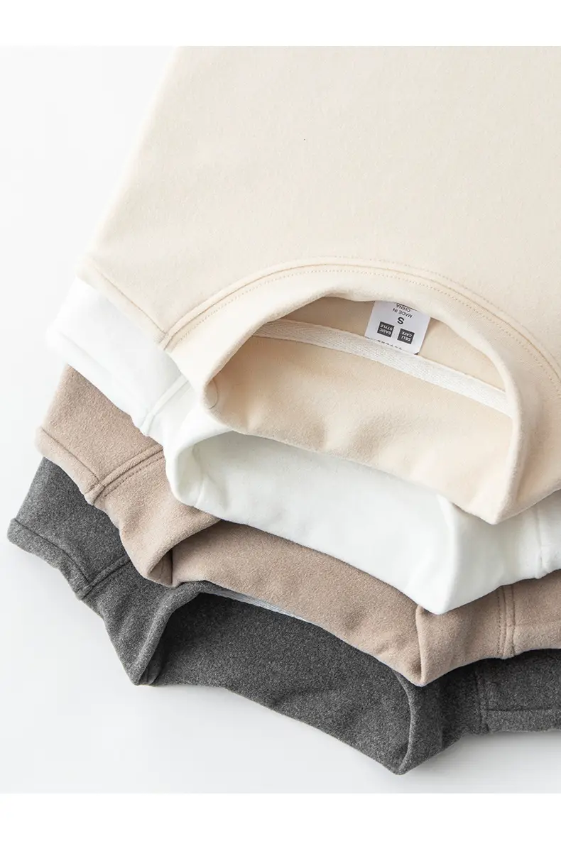 Men's Beige Velvet Long Sleeve T-Shirt — feature 11