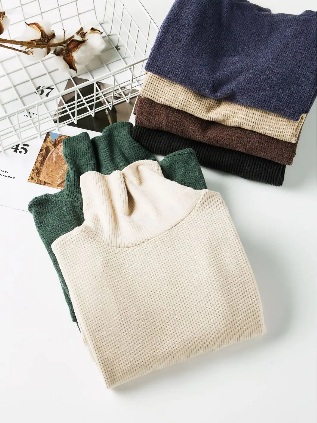 Women Long-Sleeve Slim Fit Sweater Top Black Knit Autumn Winter - Image 10