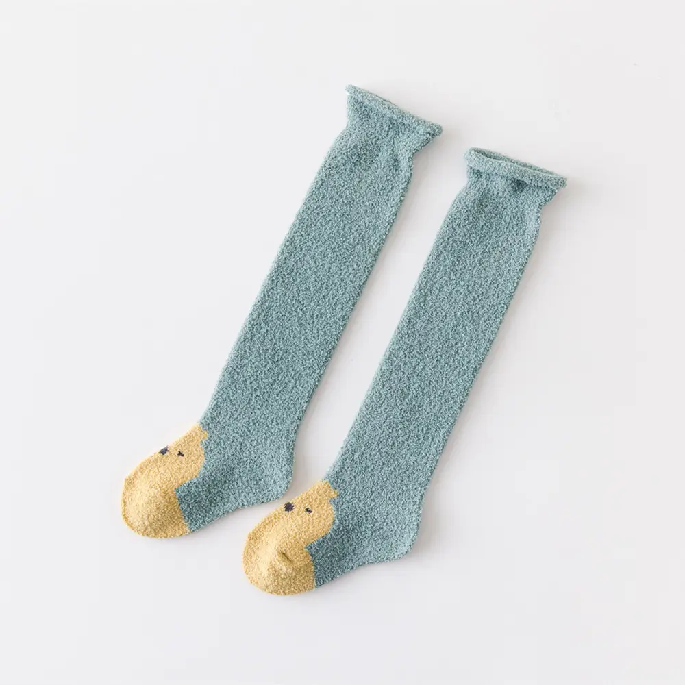 2022 Baby Socks Curling Cartoon Coral Fleece Pink - Image 5